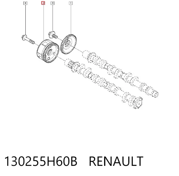 Зірка-шестерня розподільного валу двигуна, впускного 130255H60B Renault (RVI)