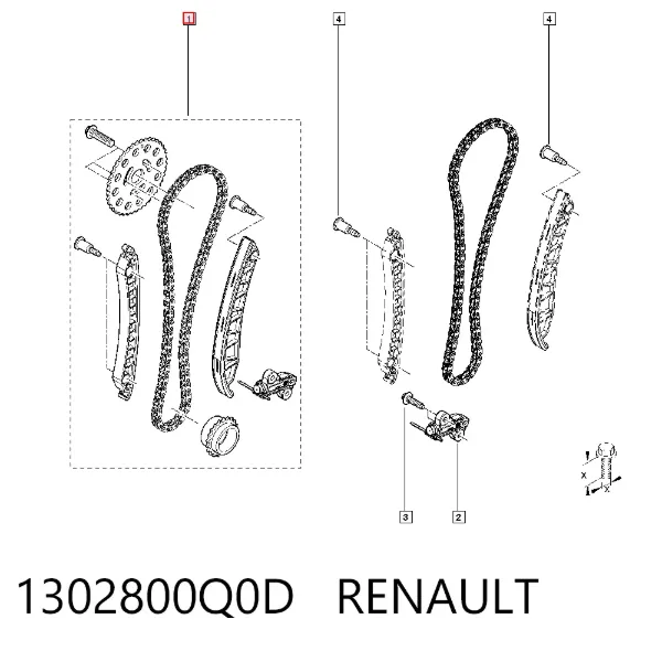 Комплект ланцюга ГРМ 1302800Q0D Renault (RVI)