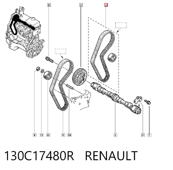 Комплект ГРМ 130C17480R Renault (RVI)