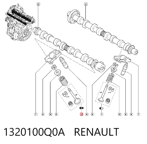 Клапан впускний 1320100Q0A Renault (RVI)