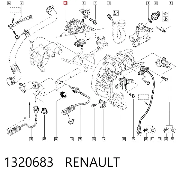 Датчик тиску наддуву (датчик нагнітання повітря в турбіну) 1320683 Renault (RVI)