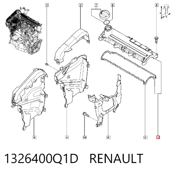Клапанна кришка 1326400Q1D Renault (RVI)