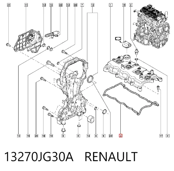 Прокладка клапанної кришки 13270JG30A Renault (RVI)