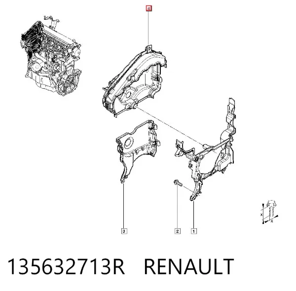 Кришка двигуна передня 135632713R Renault (RVI)