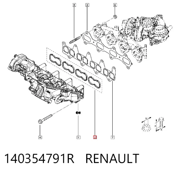 Прокладка впускного колектора 140354791R Renault (RVI)