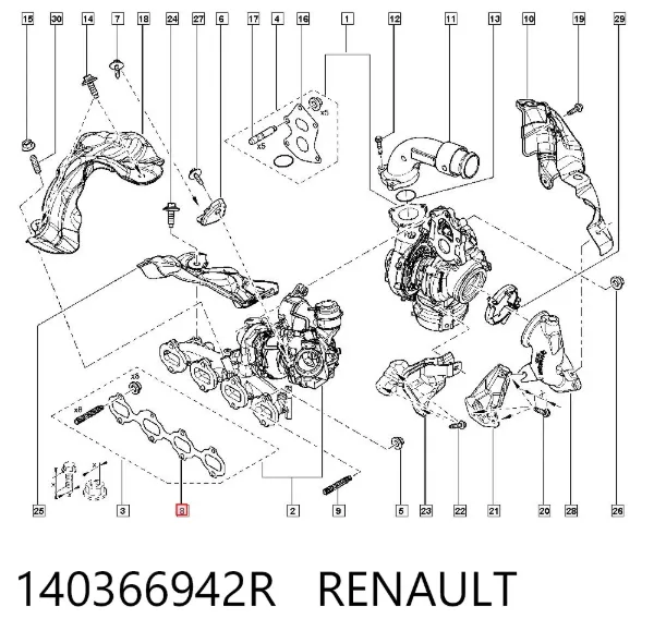 Прокладка колектора 140366942R Renault (RVI)