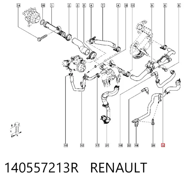 Патрубок термостата 140557213R Renault (RVI)