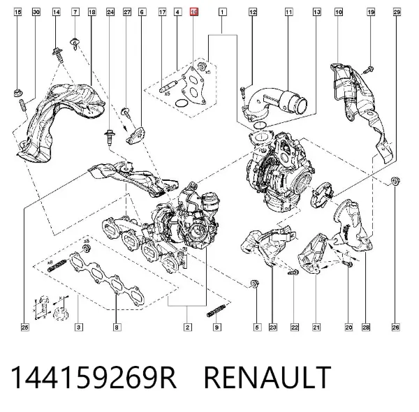 Прокладка турбіни вихлопних газів, впуск 144159269R Renault (RVI)
