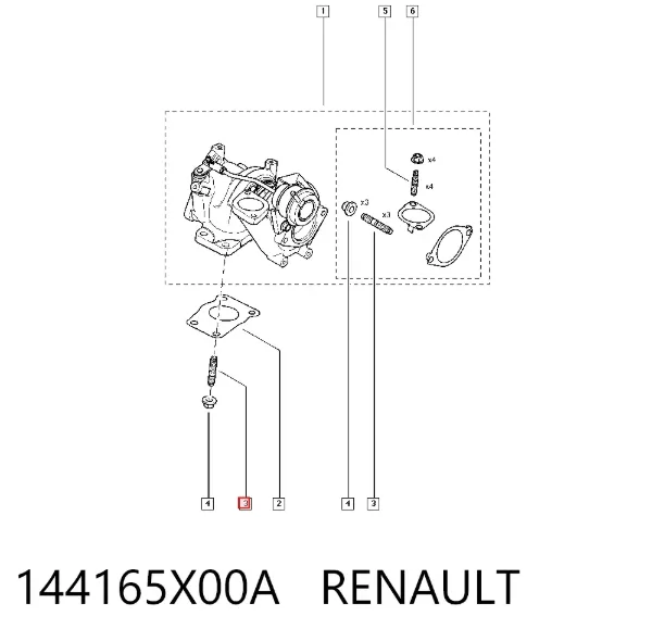 Шпилька випускного колектора 144165X00A Renault (RVI)