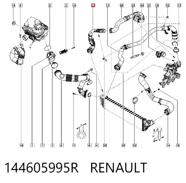 Шланг/патрубок интеркуллера 144605995R Renault (RVI)