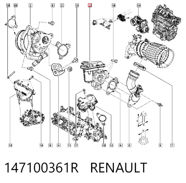 Клапан ЄГР 147100361R Renault (RVI)