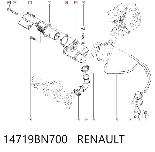 Прокладка EGR-клапана рециркуляції 14719BN700 Renault (RVI)