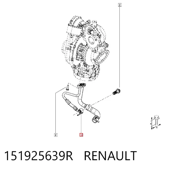 Трубка/шланг подачі масла до турбіни 151925639R Renault (RVI)