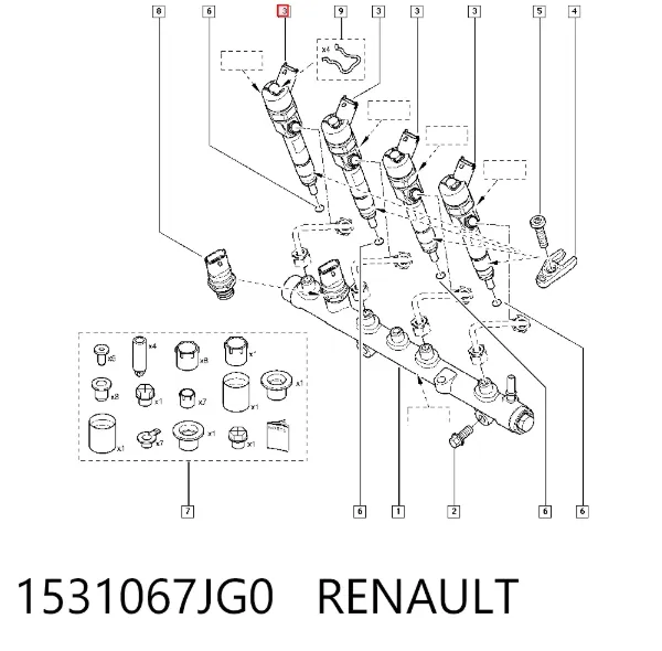 Паливні форсунки 1531067JG0 Renault (RVI)