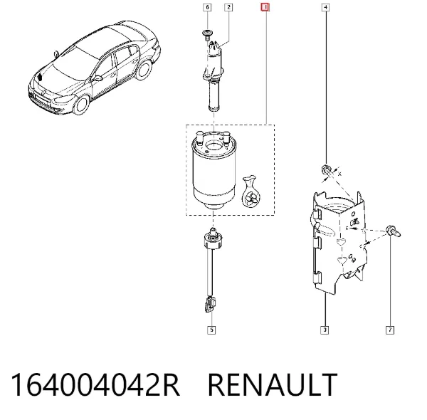 Паливний фільтр 164004042R Renault (RVI)