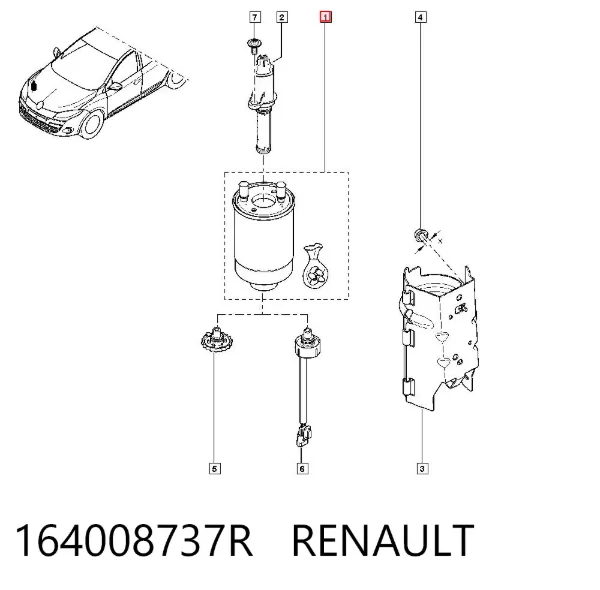 Паливний фільтр 164008737R Renault (RVI)