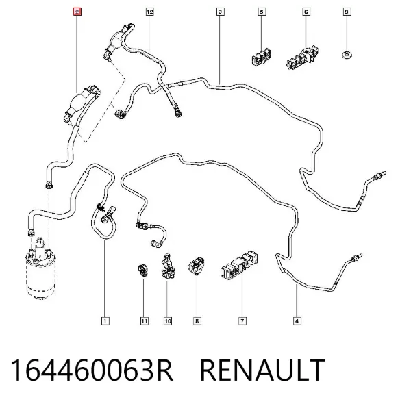 Трубка паливна від паливопідкачувального насоса до фільтра 164460063R Renault (RVI)