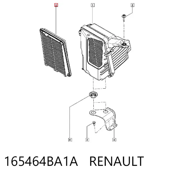 Повітряний фільтр 165464BA1A Renault (RVI)