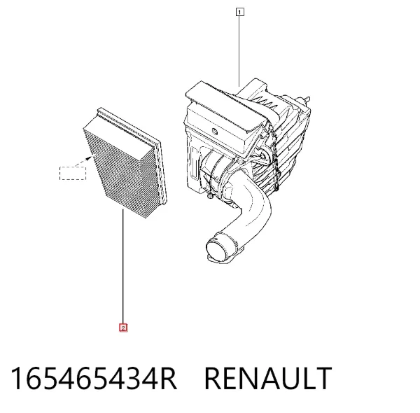Повітряний фільтр 165465434R Renault (RVI)