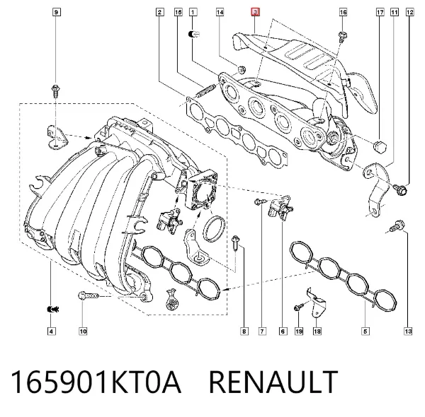 Кришка випускного колектора 165901KT0A Renault (RVI)