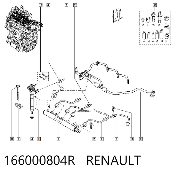 Паливні форсунки 166000804R Renault (RVI)