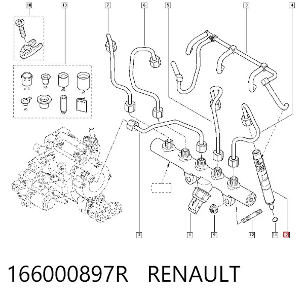 Паливні форсунки 166000897R Renault (RVI)