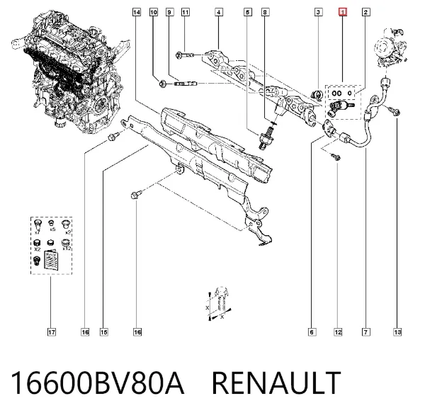 Паливні форсунки 16600BV80A Renault (RVI)