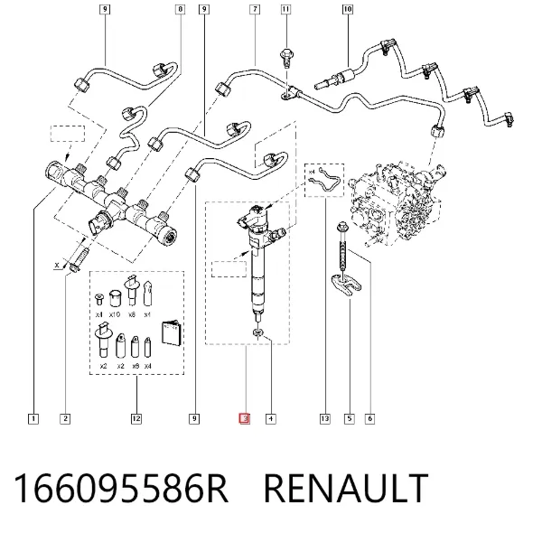 Паливні форсунки 166095586R Renault (RVI)