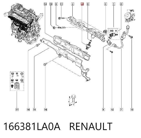 Датчик тиску палива 166381LA0A Renault (RVI)
