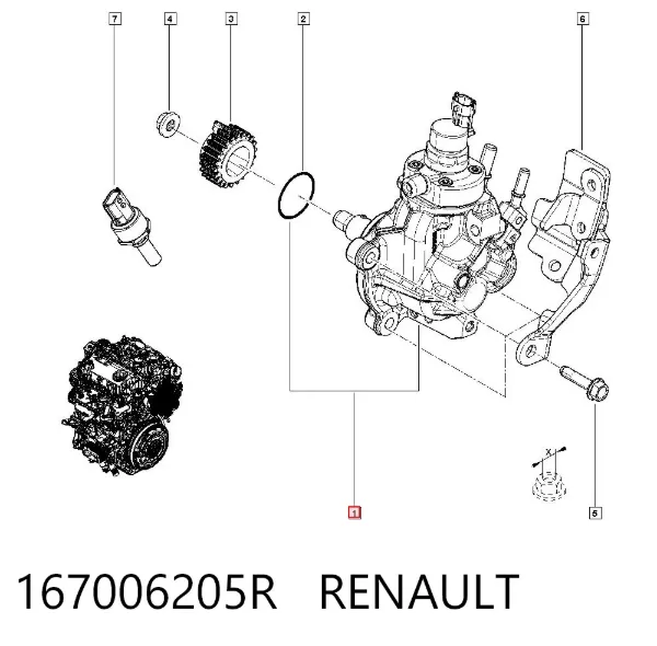 Паливний насос високого тиску 167006205R Renault (RVI)