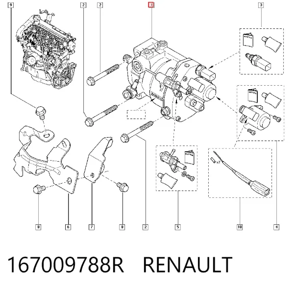 Паливний насос високого тиску 167009788R Renault (RVI)