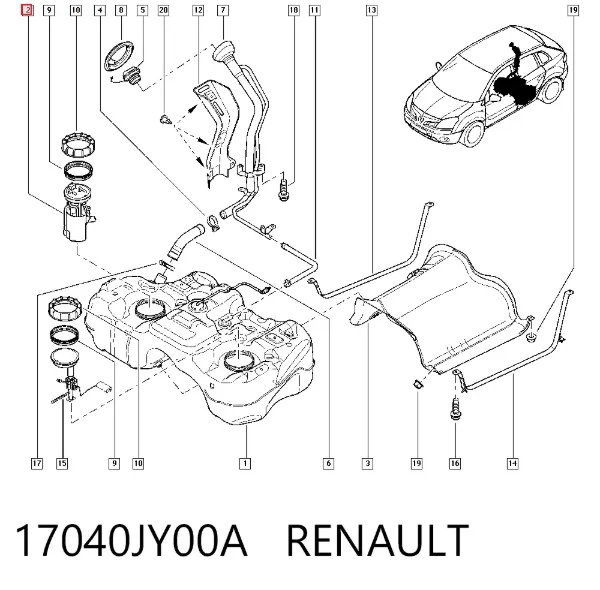Бензонасос 17040JY00A Renault (RVI)