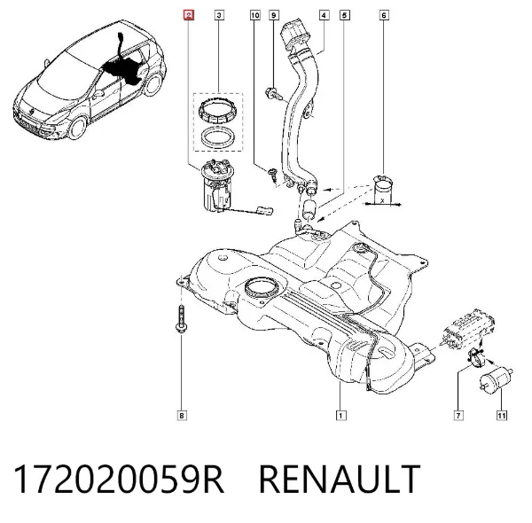 Бензонасос 172020059R Renault (RVI)