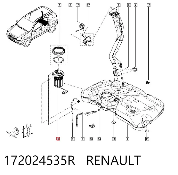 Датчик рівня палива 172024535R Renault (RVI)
