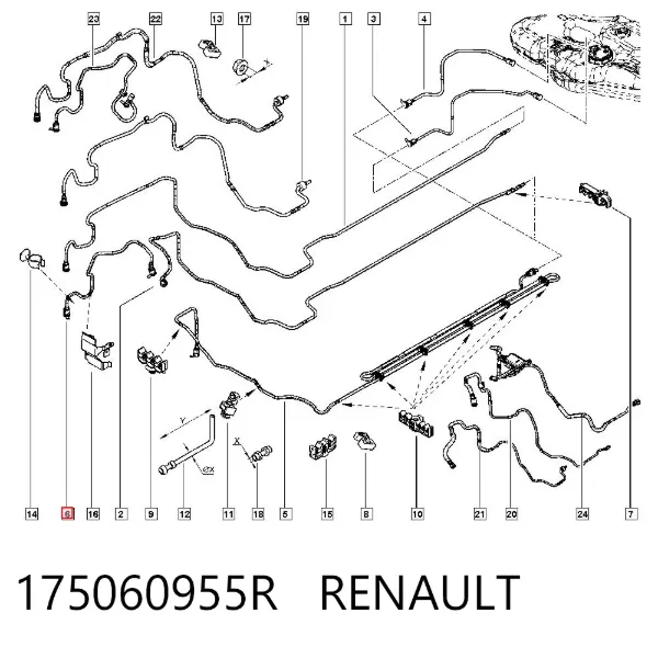 Шланг паливний, універсальний 175060955R Renault (RVI)