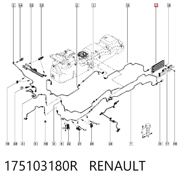 Радіатор охолодження палива 175103180R Renault (RVI)