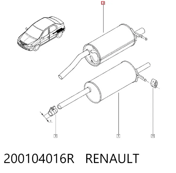 Глушник, задня частина 200104016R Renault (RVI)