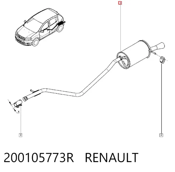 Глушник, задня частина 200105773R Renault (RVI)