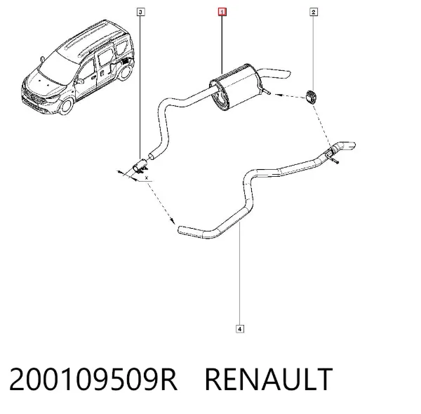 Глушник, центральна частина 200109509R Renault (RVI)
