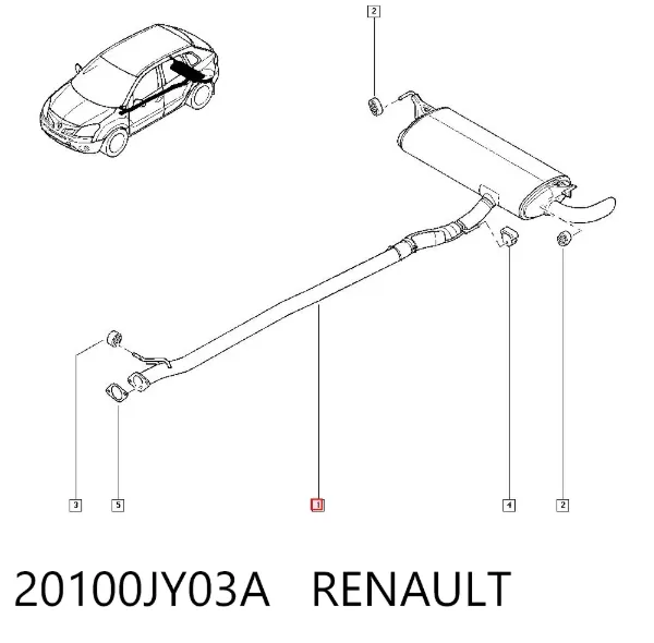 Глушник, задня частина 20100JY03A Renault (RVI)