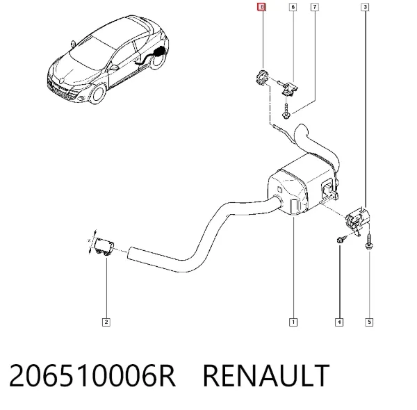 Подушка глушника 206510006R Renault (RVI)