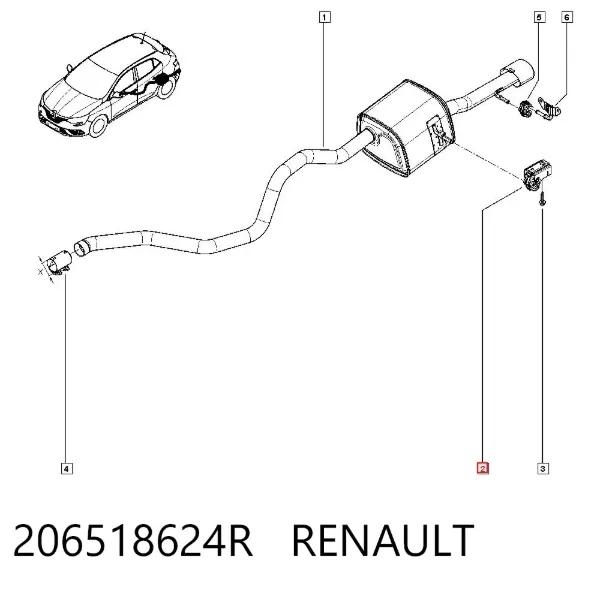 Подушка глушника 206518624R Renault (RVI)