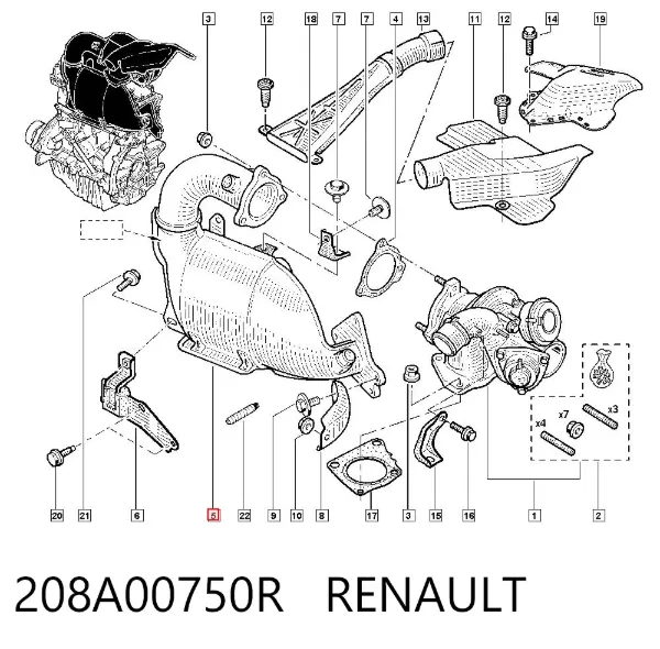 Каталізатор 208A00750R Renault (RVI)