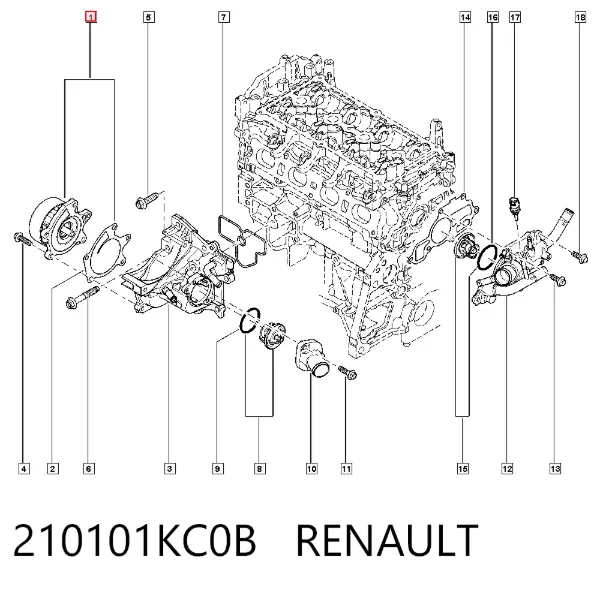Помпа 210101KC0B Renault (RVI)