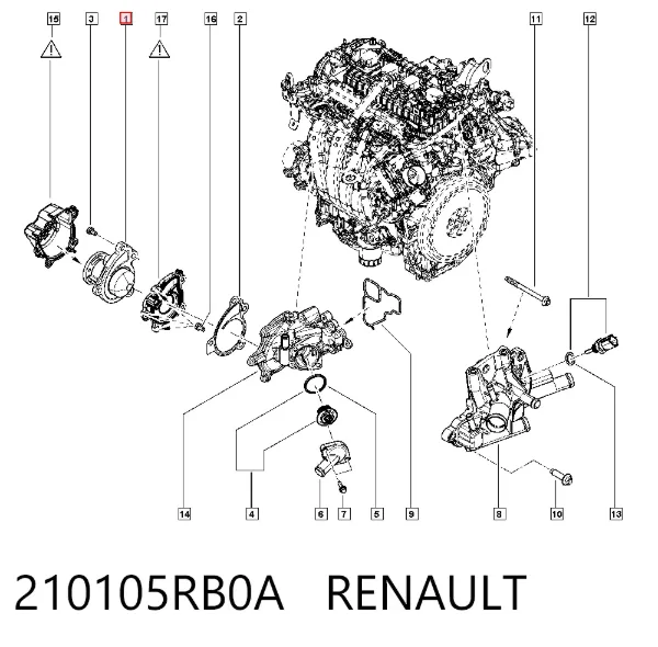 Помпа 210105RB0A Renault (RVI)