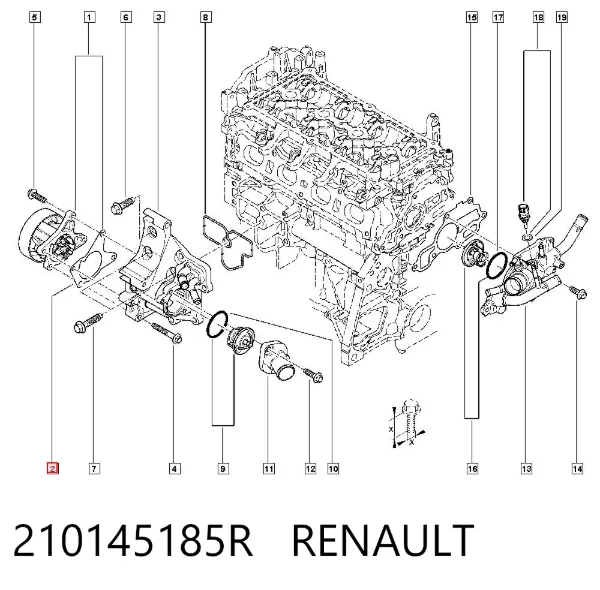Прокладка водяної помпи 210145185R Renault (RVI)