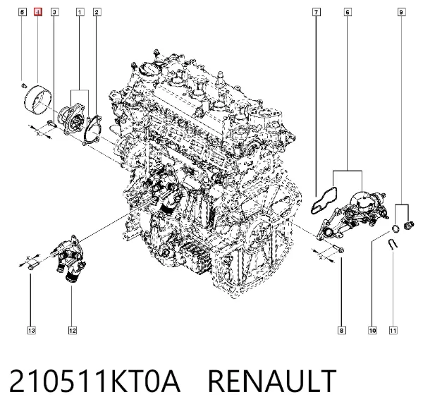 Шків помпи 210511KT0A Renault (RVI)