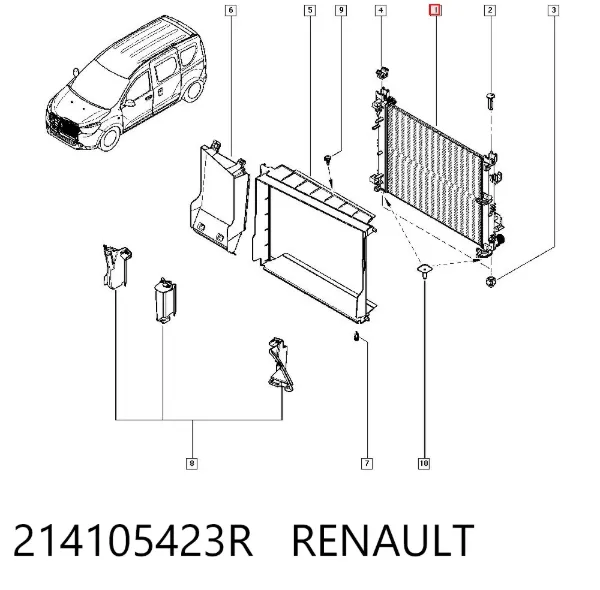 Радіатор 214105423R Renault (RVI)