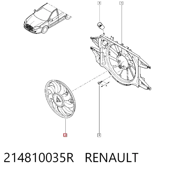 Вентилятор охолодження радіатора Renault Laguna III
