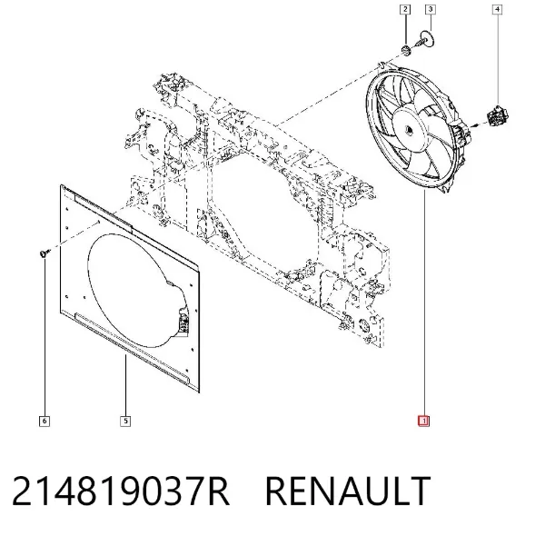 Вентилятор охолодження радіатора 214819037R Renault (RVI)